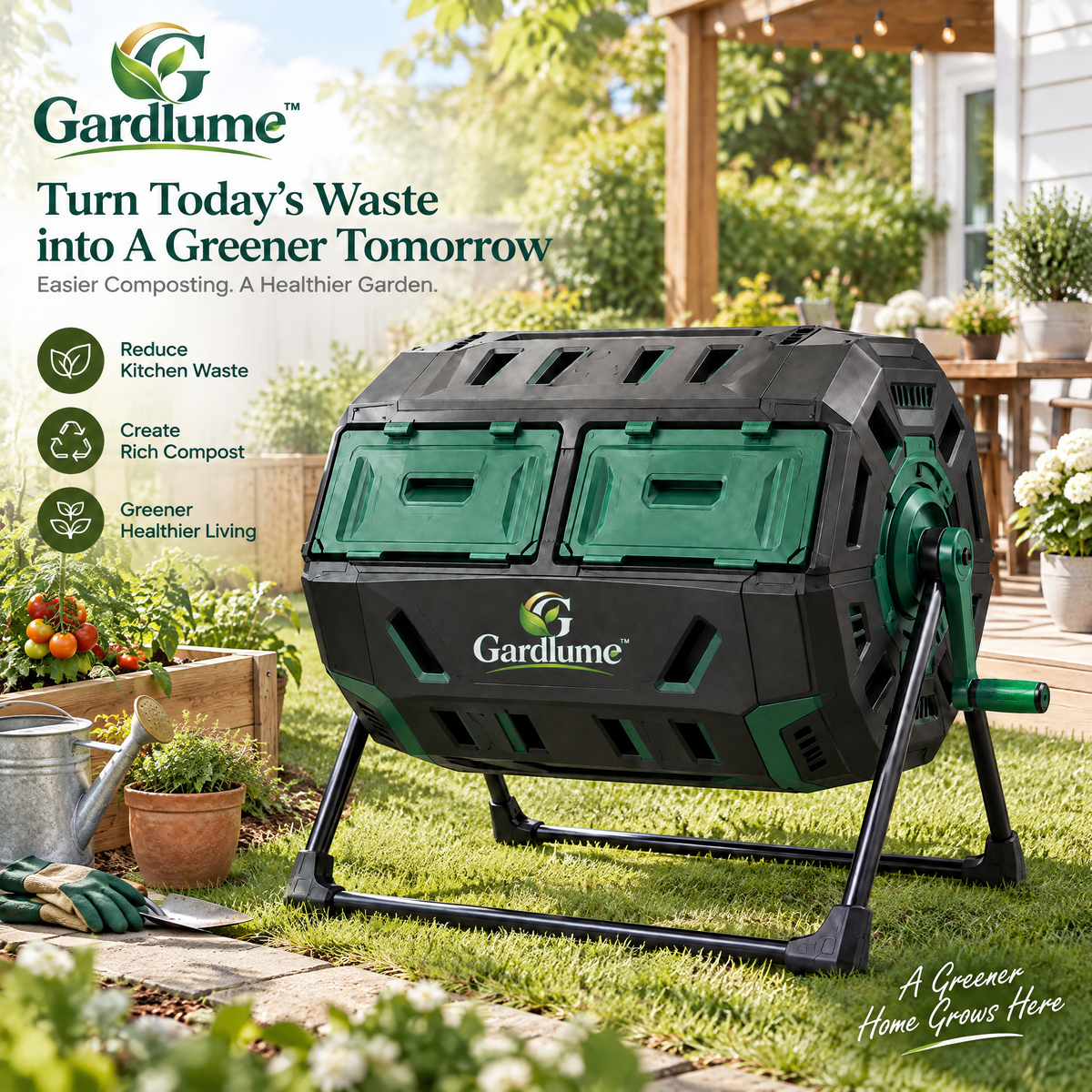 Gardlume™ Tumbling Compost Bin