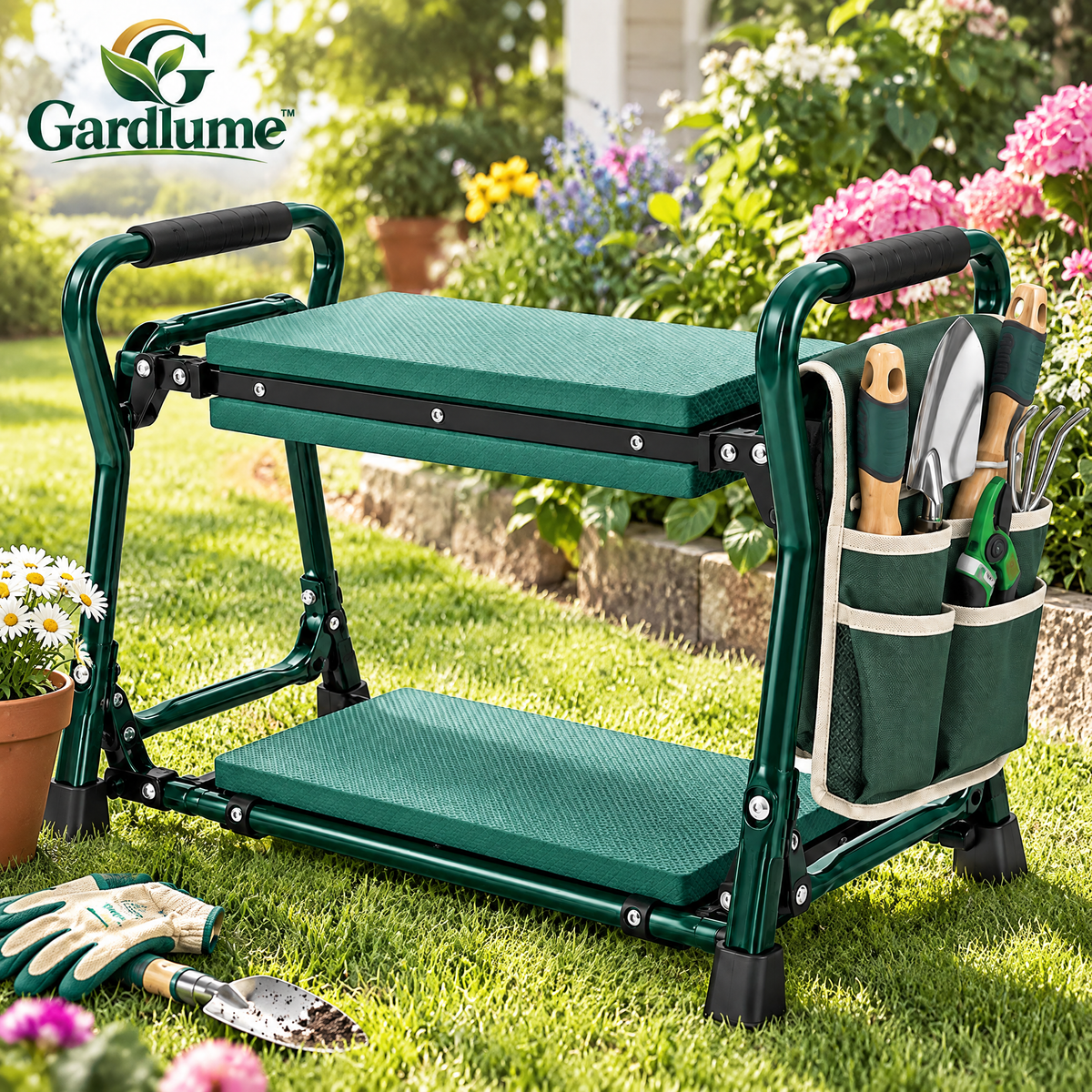 Gardlume™ 2-in-1 Folding Garden Kneeler & Seat