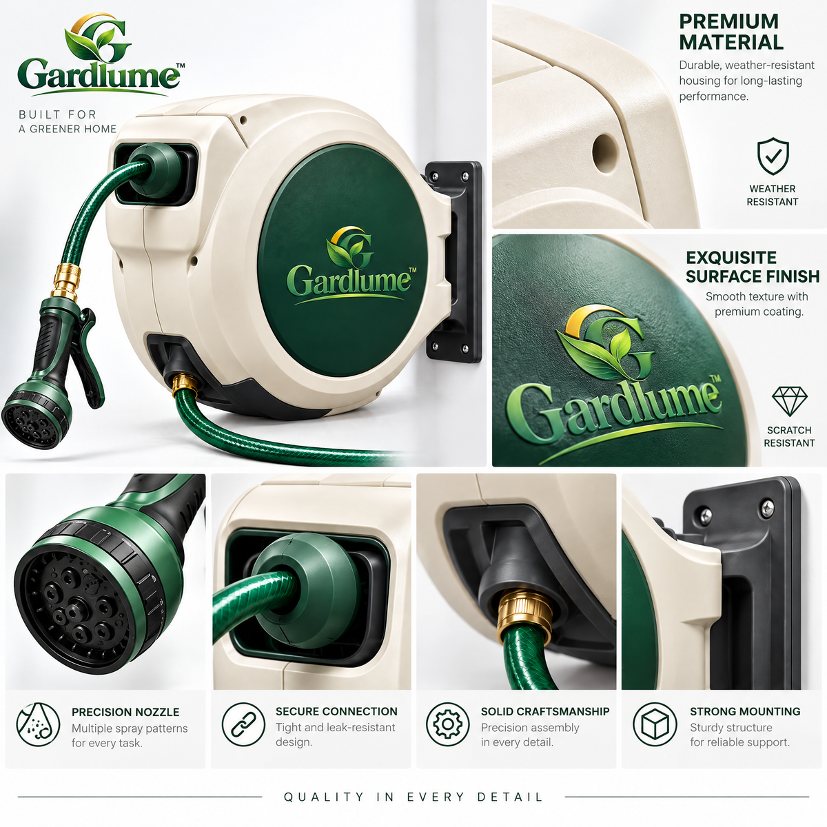 Gardlume™ Retractable Garden Hose Reel