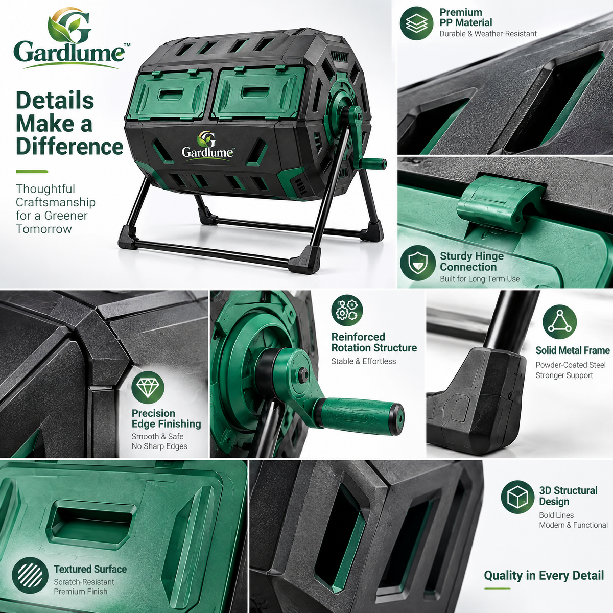 Gardlume™ Tumbling Compost Bin