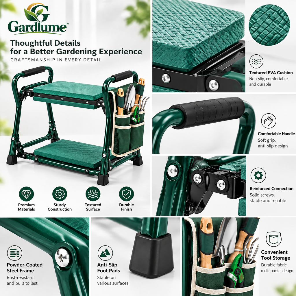 Gardlume™ 2-in-1 Folding Garden Kneeler & Seat